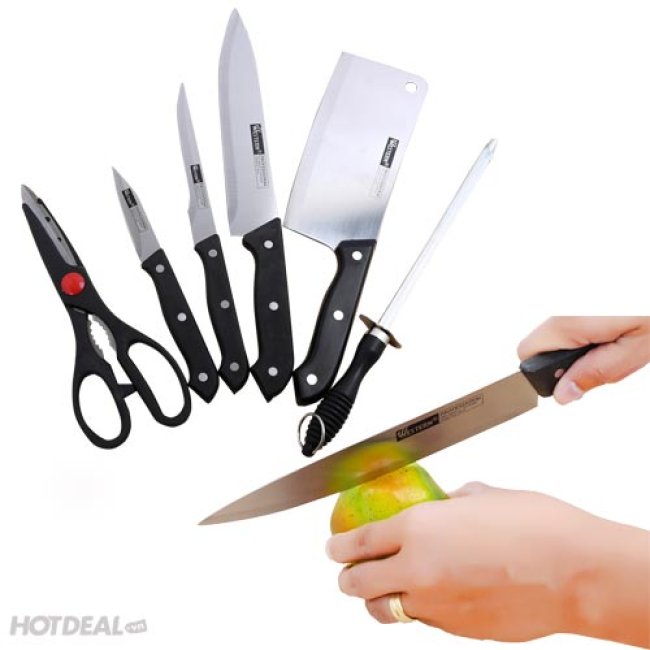 BỘ DAO KÉO NHÀ BẾP 6 MÓN THÉP KHÔNG GỈ