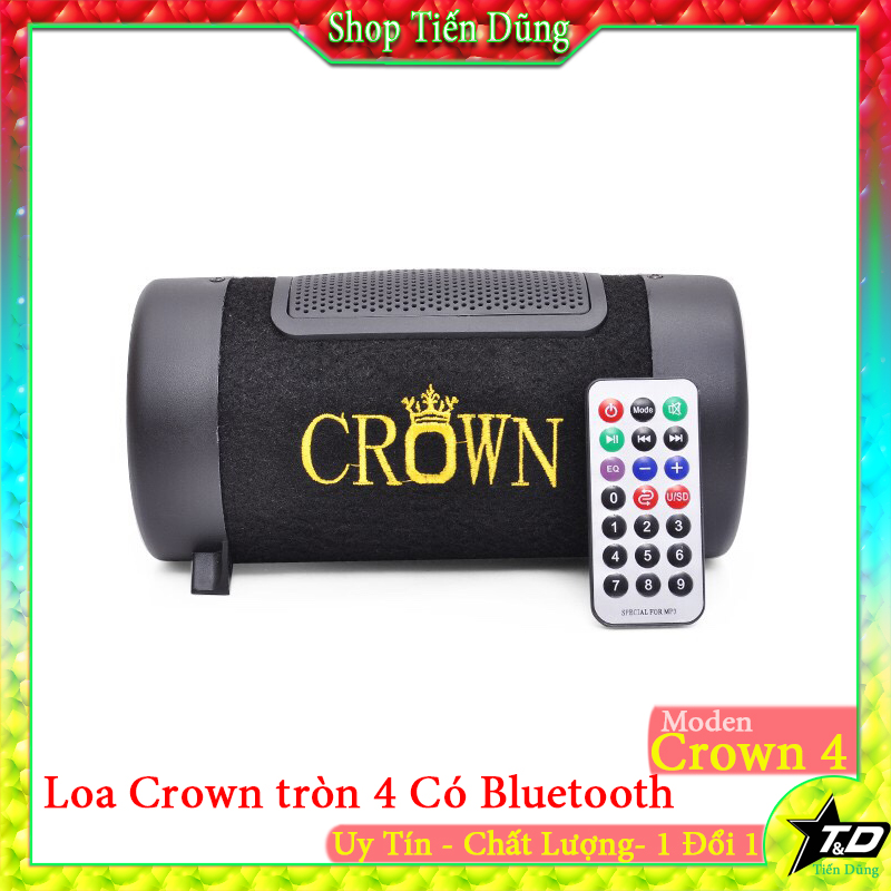 Loa bluetooth crown 4 dòng tròn hỗ trợ usb , cổng aux , bluetooth v4.2 - loa chạy điện 220 và điện 12v