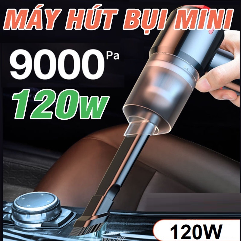 LazMaIl Máy Hút Bụi Phi Líp Bền, Chính Hãng Cầm Tay Không Dây Công Suất 120W Hút Cực Mạnh, Dung Lượng Pin Lớn 2000, Sạc Cáp USB Tiện Dụng, Hiệu Quả