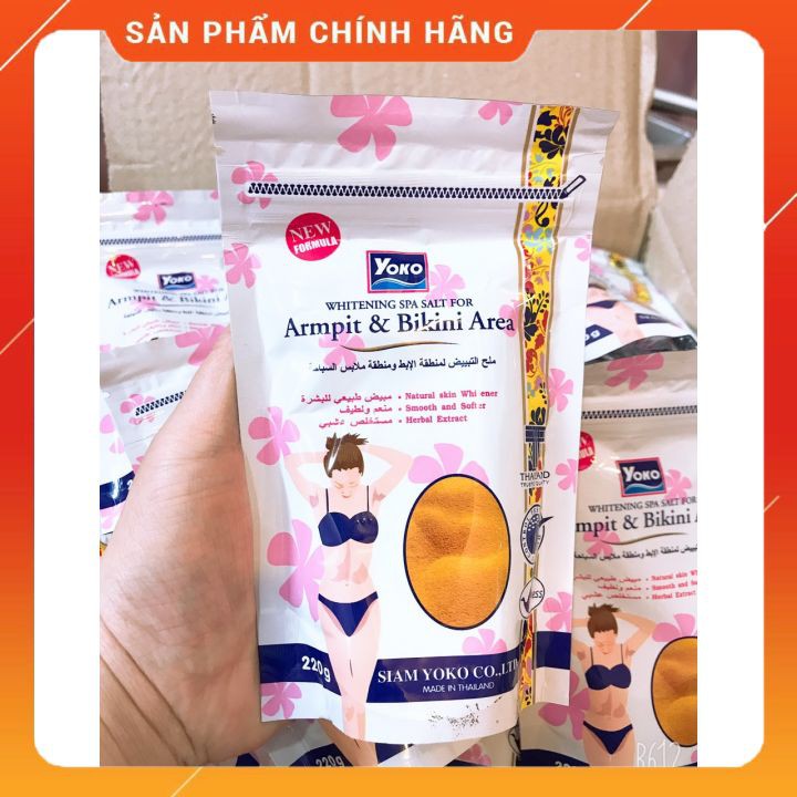 [HCM]MUỐI TẮM TẨY TẾ BÀO CHẾT LÀM SÁNG DA VÙNG NÁCH VÀ BIKINI YOKO WHITENING SPA SALT FOR ARMPIT & BIKINI AREA 220G CHÍNH HÃNG - 6149