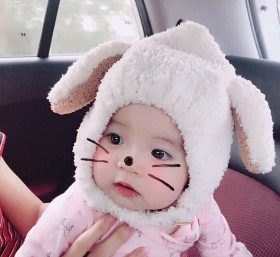 MŨ LEN TAI THỎ CHE TAI CHO BÉ