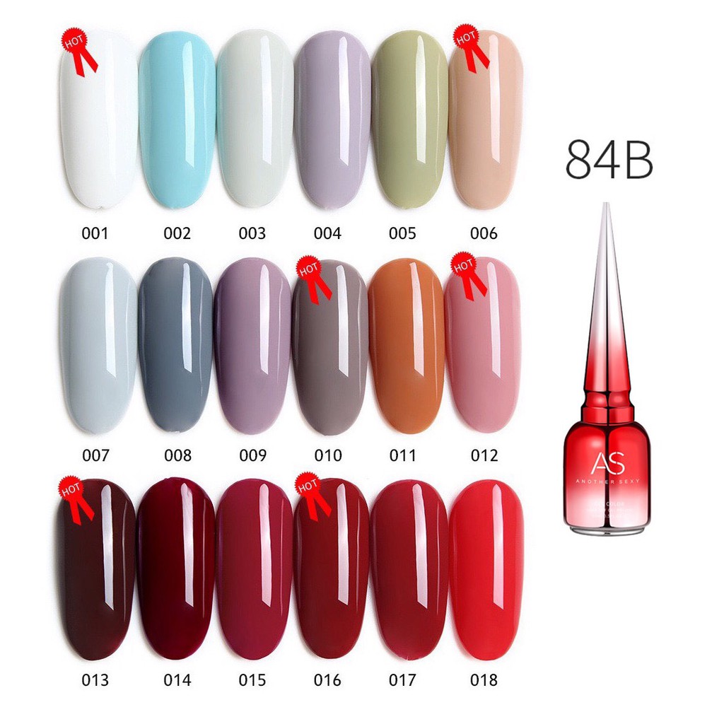 set 6 chai sơn gel AS đỏ nhọn 15ml