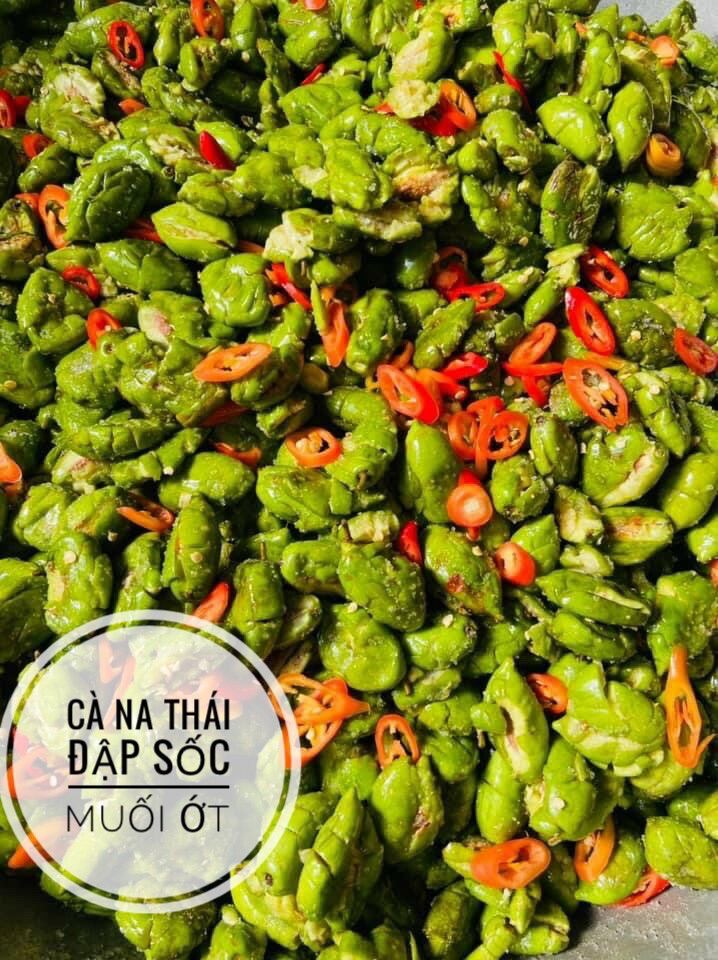 Cà na thái đập dập xốc muối ớt 500g