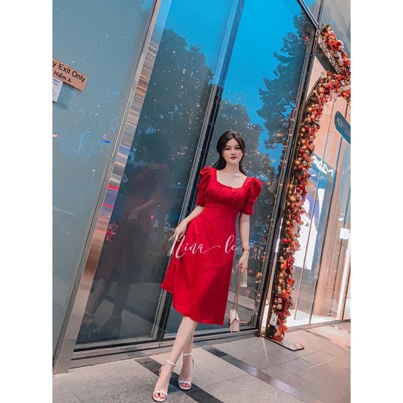 [HCM]Đầm Xếp Ngực Tay Phòng Bigsize 60=>90KG
