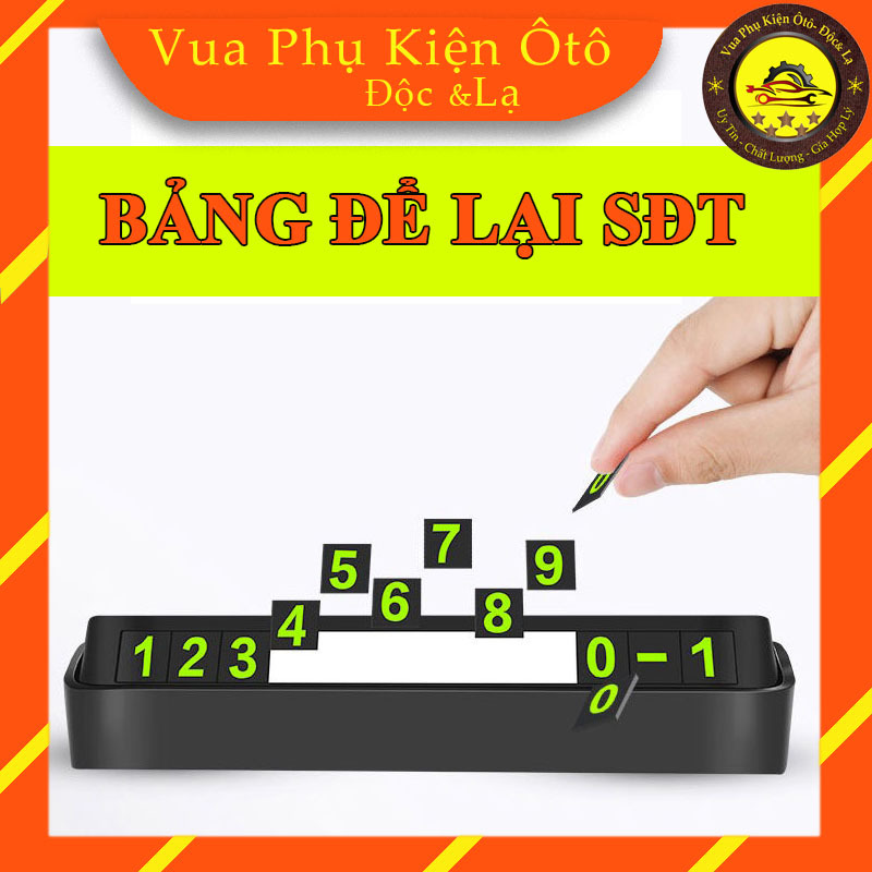 BẢNG ĐỂ LAI SỐ ĐIỆN THOẠI ĐỖ XE TRÊN Ô TÔ - Màu đen - Loại 1 mặt