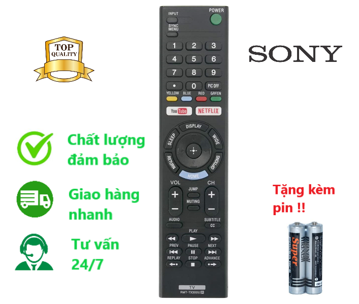 ( Hàng chính hãng ) Điều khiển tivi Sony smart RM-TX300P