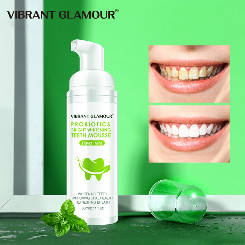 Mousse VIBRANT GLAMOUR 60g Teeth Cleaning  Portable Dental Tool Remove Plaque Stains Toothpaste Fresh Shining Teeth