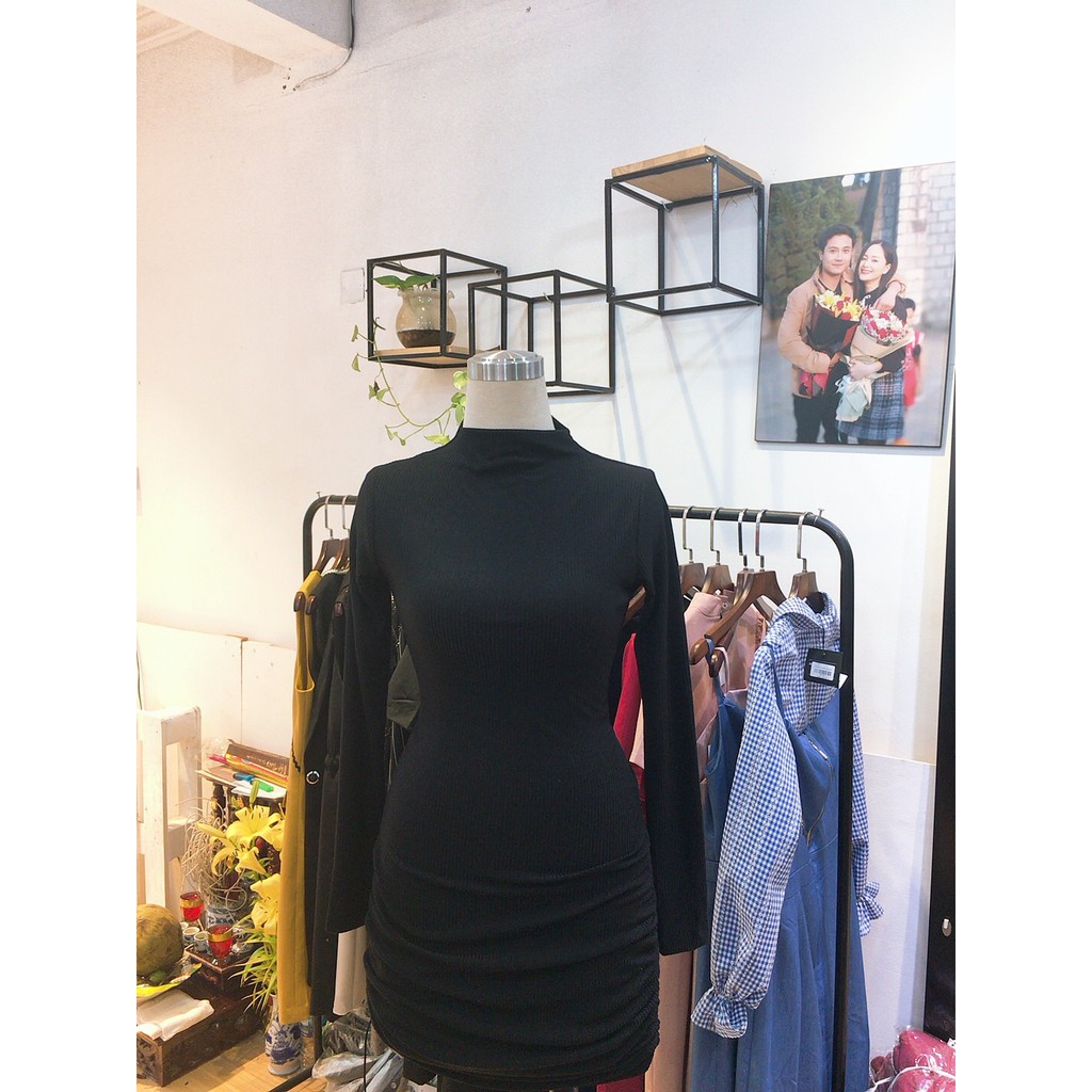 G Beauty Đầm Body Rút Nhún Đen, Đỏ