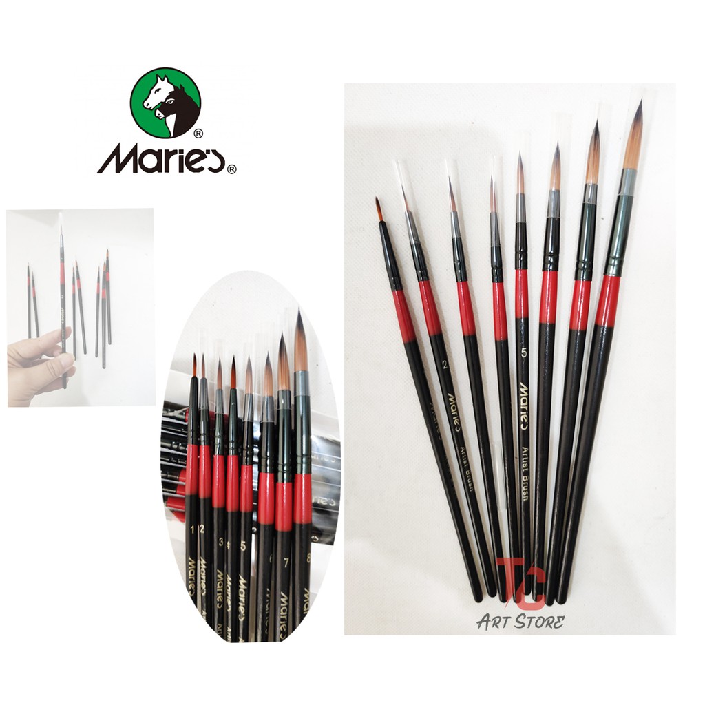 Bộ 8 Cọ Tỉa Nét, Cọ Bút Lông T011 Marie'S ( Cọ Lông Mềm, Đầu Tròn Nhọn )