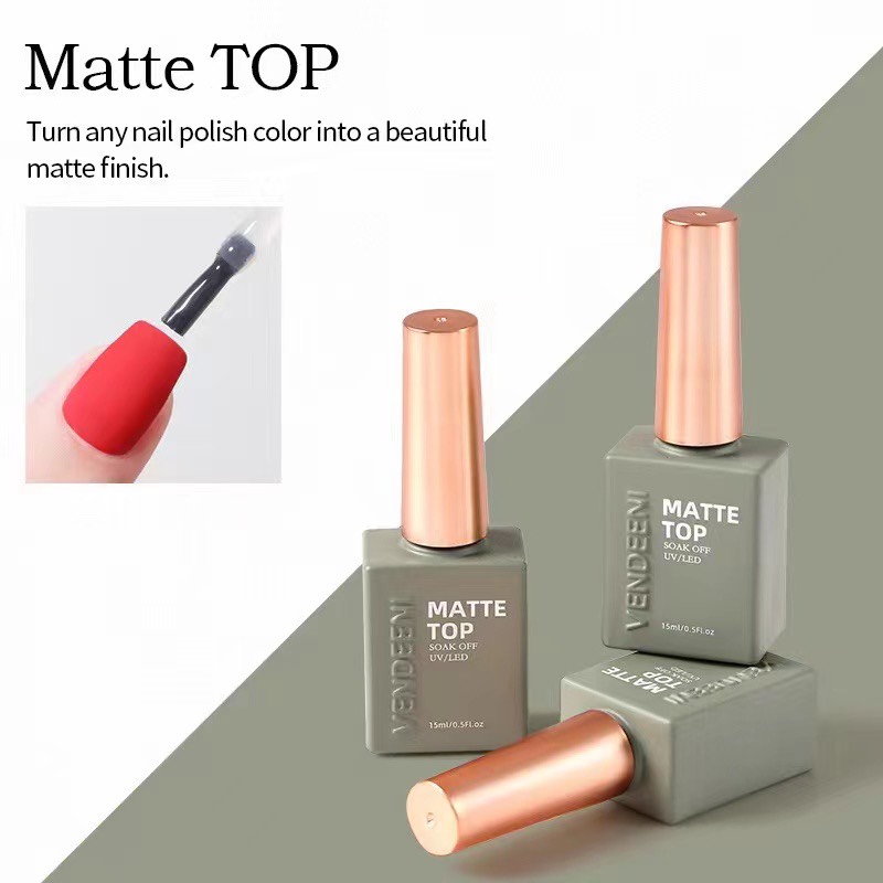 sơn gel top base cứng móng top lì ko lem trắng đen vendeeni