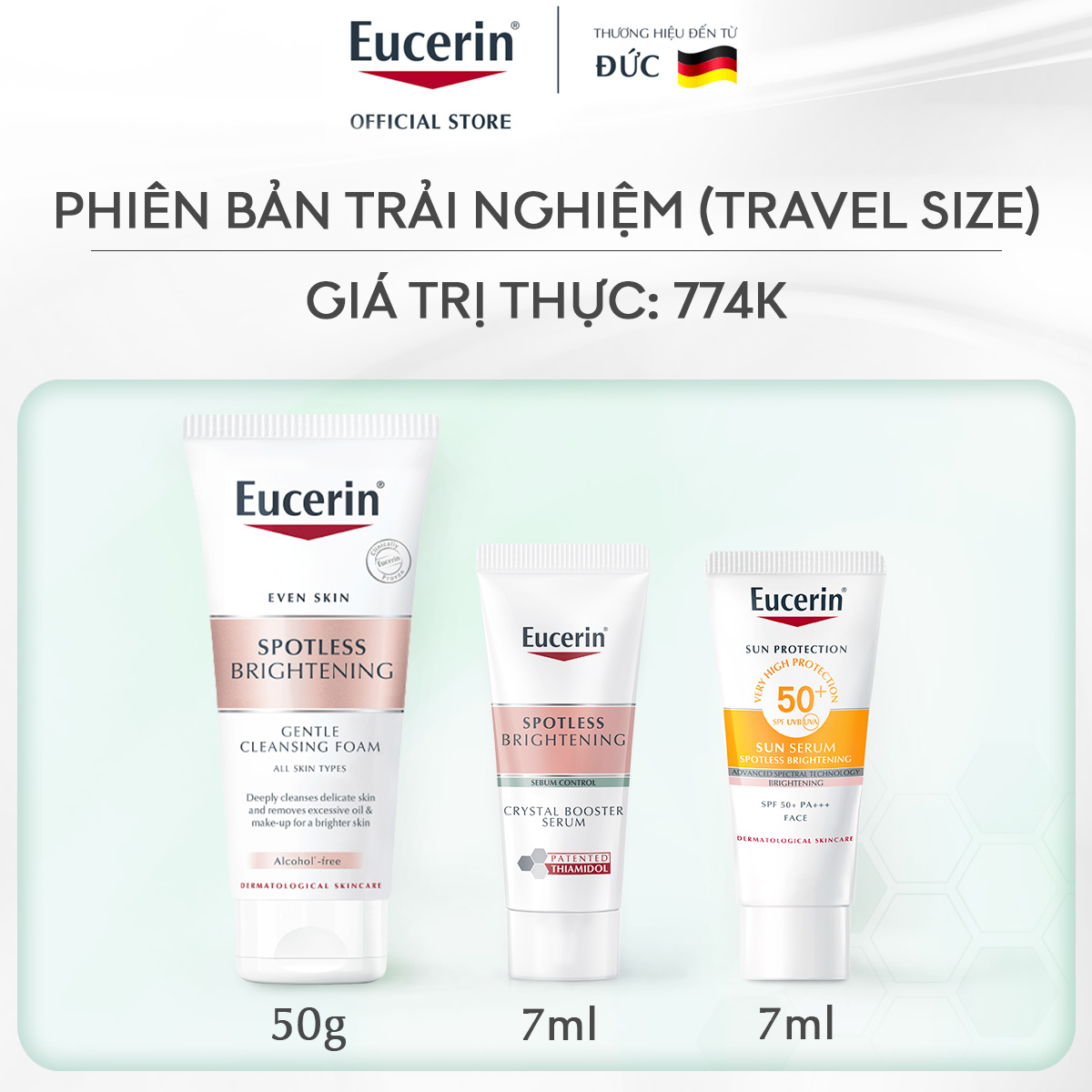 [Eucerin Travel Kit] Bộ 3 Sản phẩm dưỡng sáng da