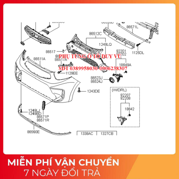 Lưới cản trước ( lưới gió ) kia morning đời 2016 bản SI