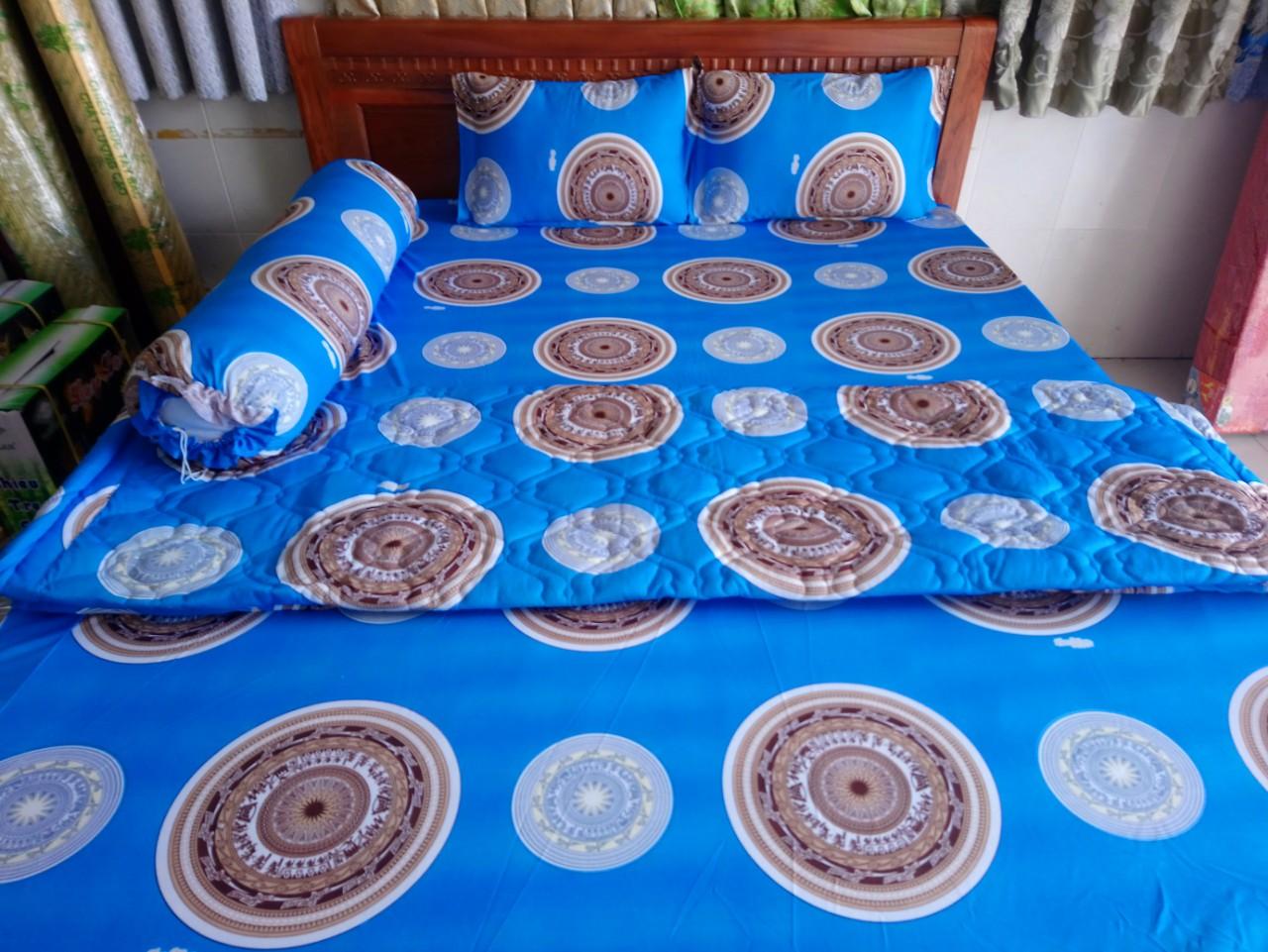 Bộ drap thun Hàn Quốc loại 1 có mền 1m8 x 2m ( 1 dra + 1 chăn chần bông + 3 áo gối)