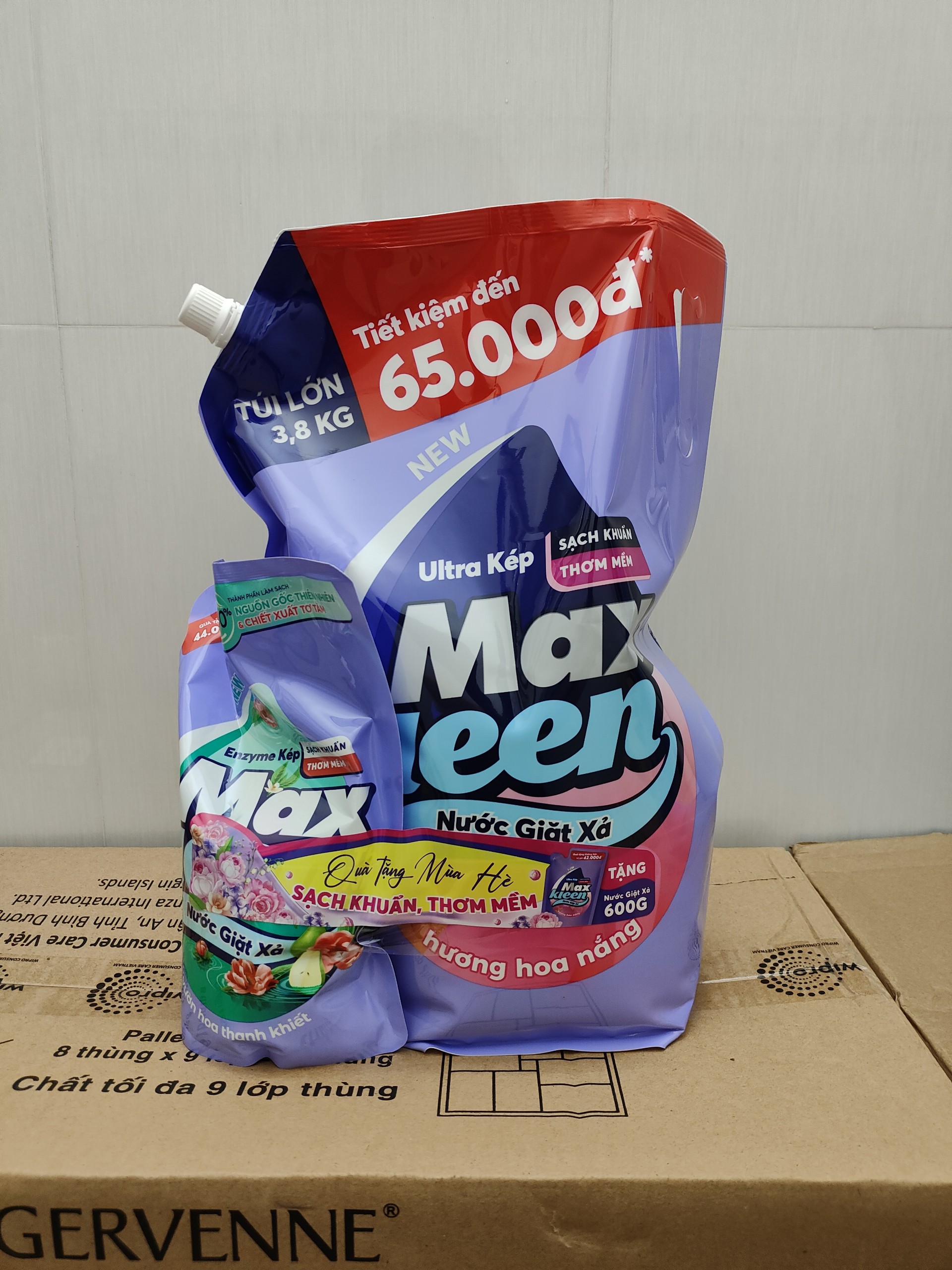 Nước Giặt Xả Maxkleen 3.8kg + túi 600g