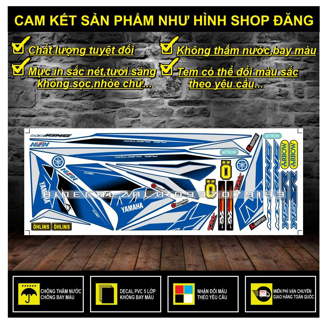 FREESHIP-- TEM RỜI EXCITER 150 MX PHỐI DÁN XE XANH