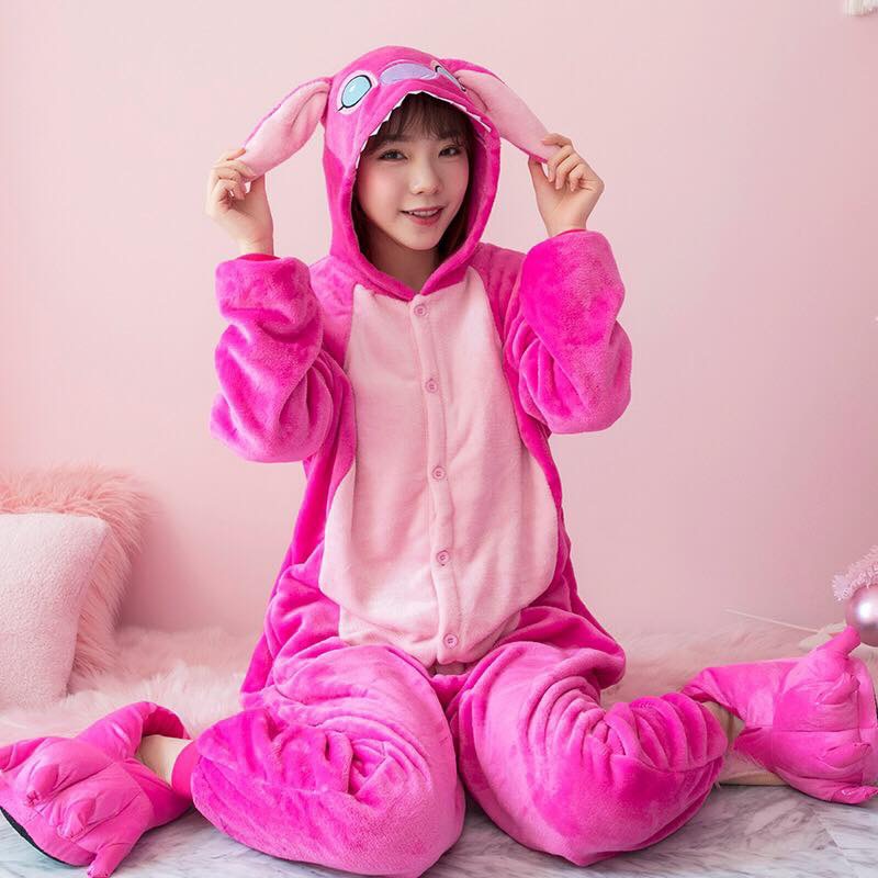 Bộ Đồ Thú Stitch Hồng Đủ Size