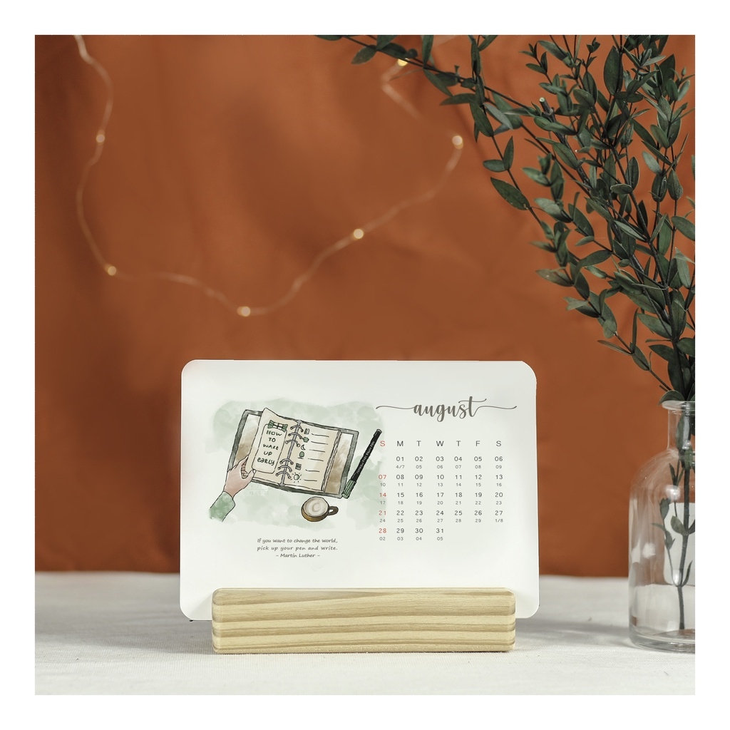 hot LỊCH BÀN ĐẾ GỖ 2022 - Có lịch âm - STHM stationery