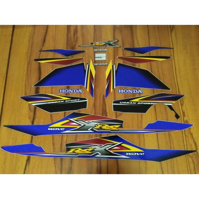 Bộ tem honda wave RSX 100 màu xanh đen hàng nhập Thái Lan