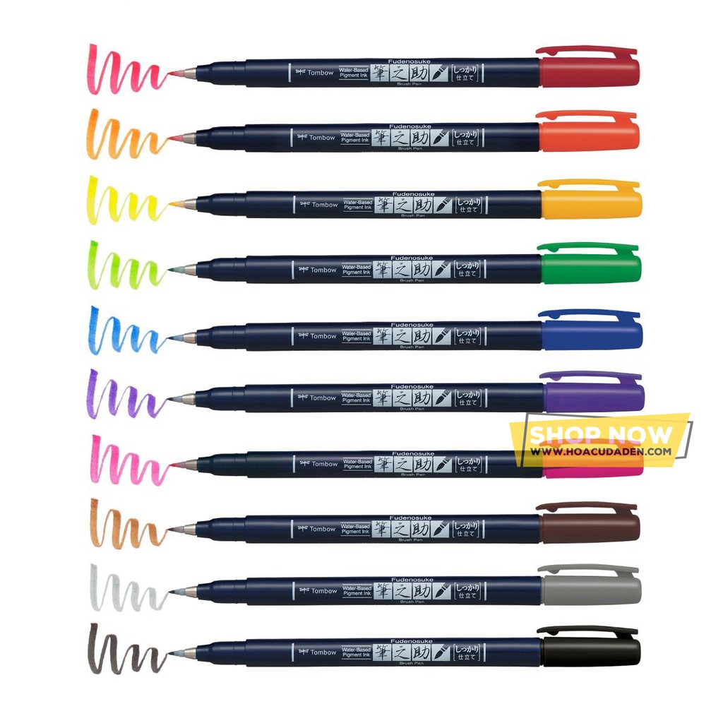 [HCM]Bút Brush Màu TOMBOW Fudenosuke 10 Màu Lẻ