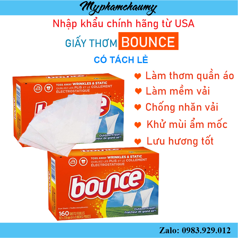 [Tách lẻ] Giấy thơm quần áo Bounce Mỹ