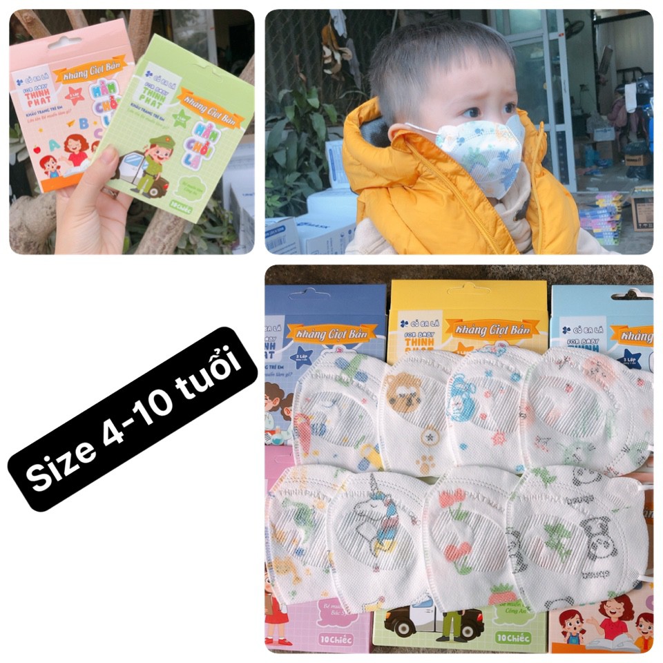 10 chiếc khẩu trang mầm chồi lá chống giọt bắn cho bé