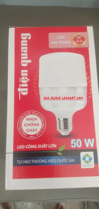 Bóng đèn LED ĐIỆN QUANG(màu trắng) siêu sáng chống cháy cao cấp công suất lớn 50w, siêu tiết kiệm điện, ánh sáng trắng, thời gian tuổi thọ lên đến 80000h
