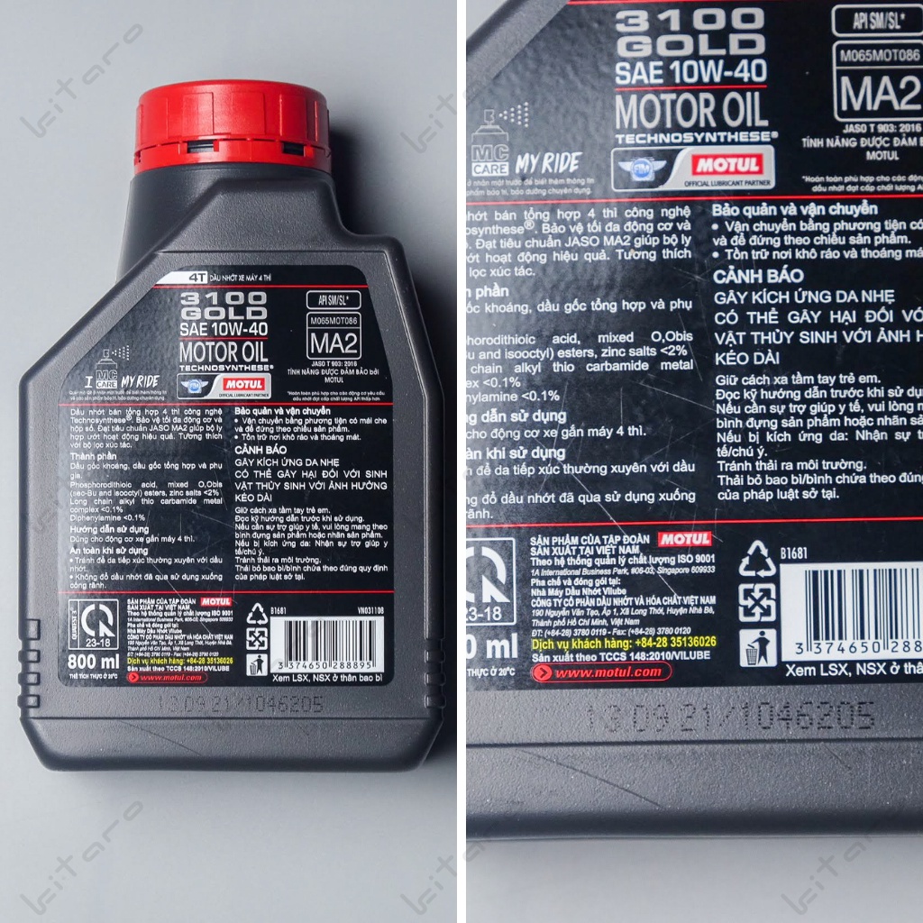 Nhớt Xe Máy Motul Gold 3100 10W40 800ml