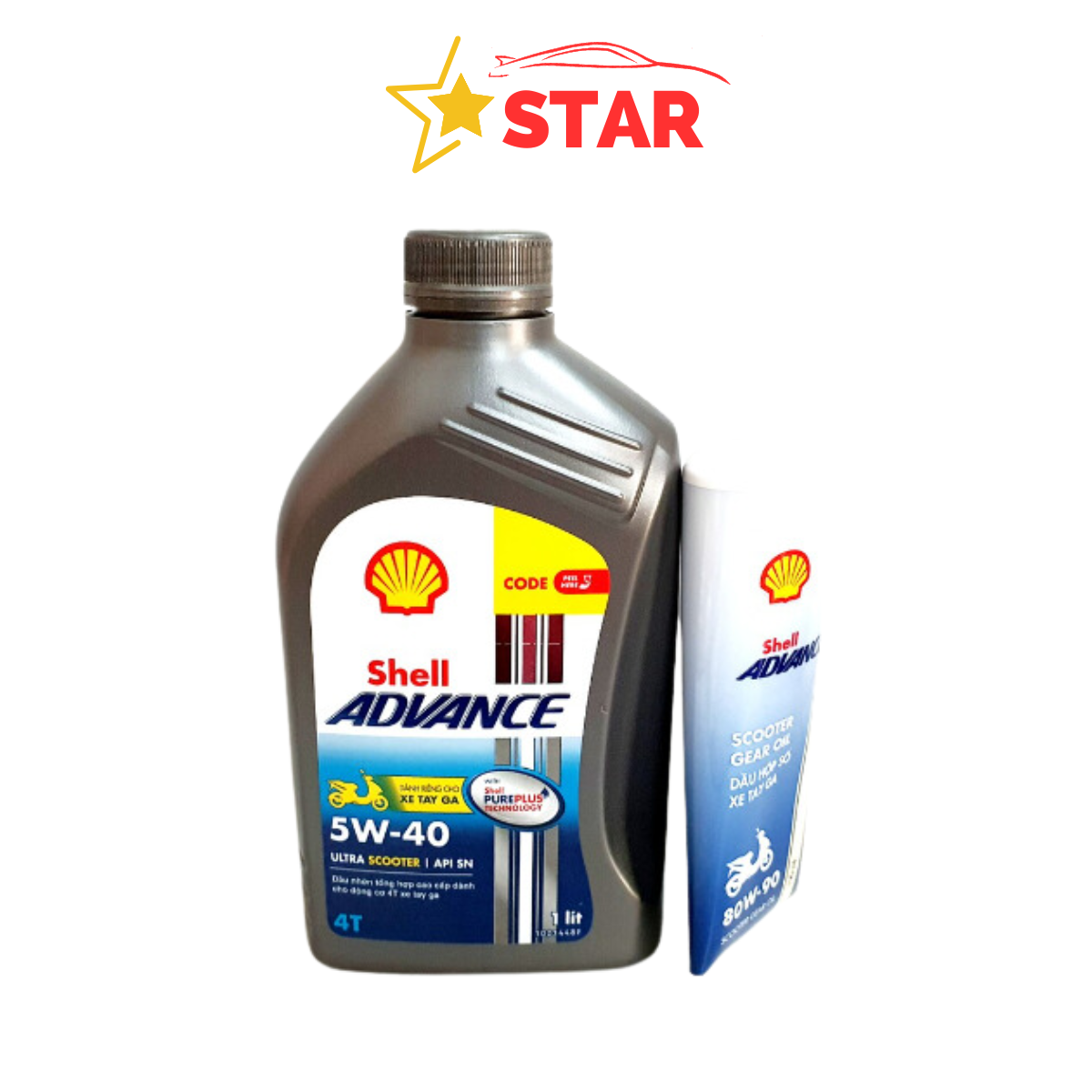COMBO NHỚT SHELL ADVANCE ULTRA SCOOTER VÀ NHỚT LÁP SHELL THÁI LAN