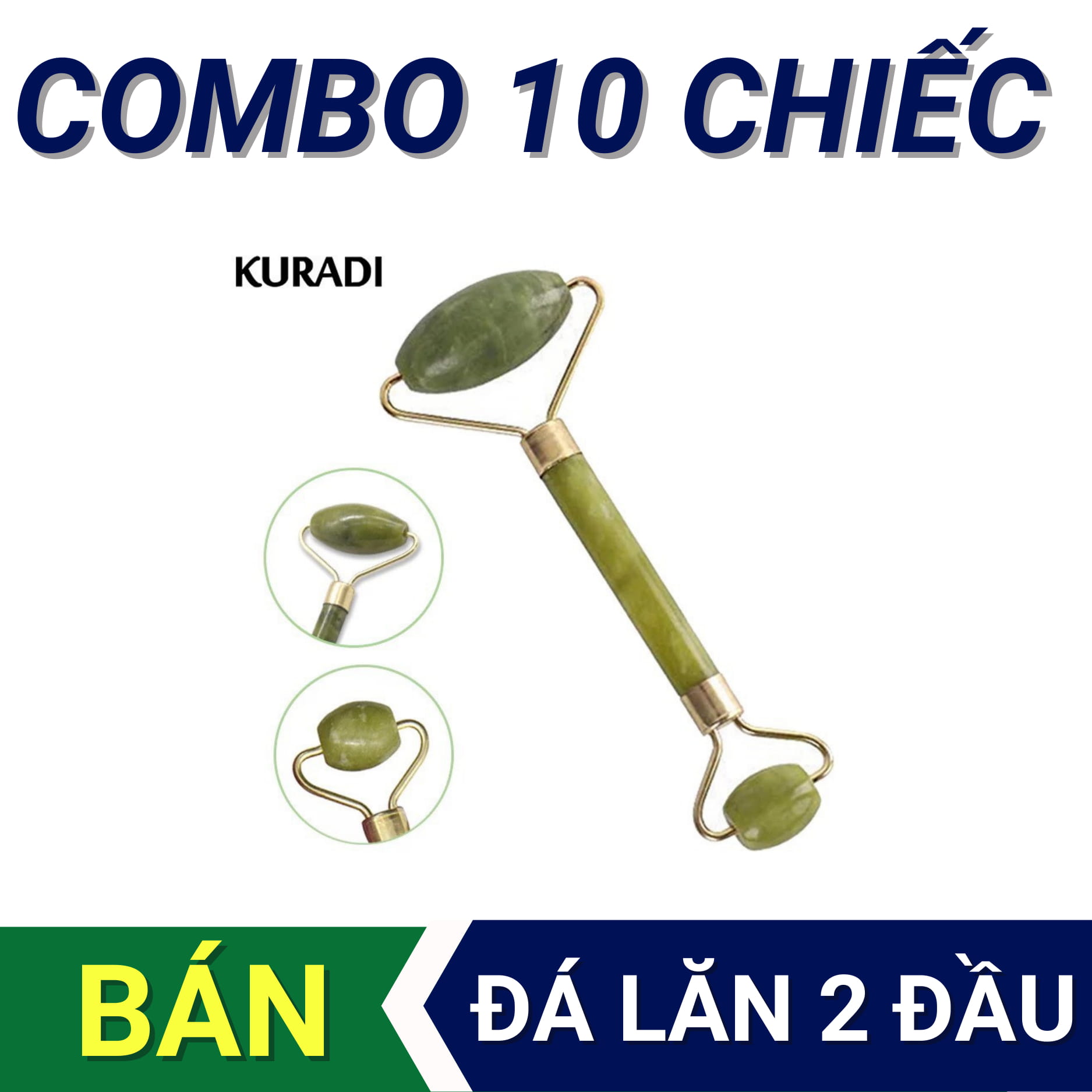 [FREESHIP MAX] Cây Lăn Massage Trị Liệu Đá Cẩm Thạch 2 Đầu