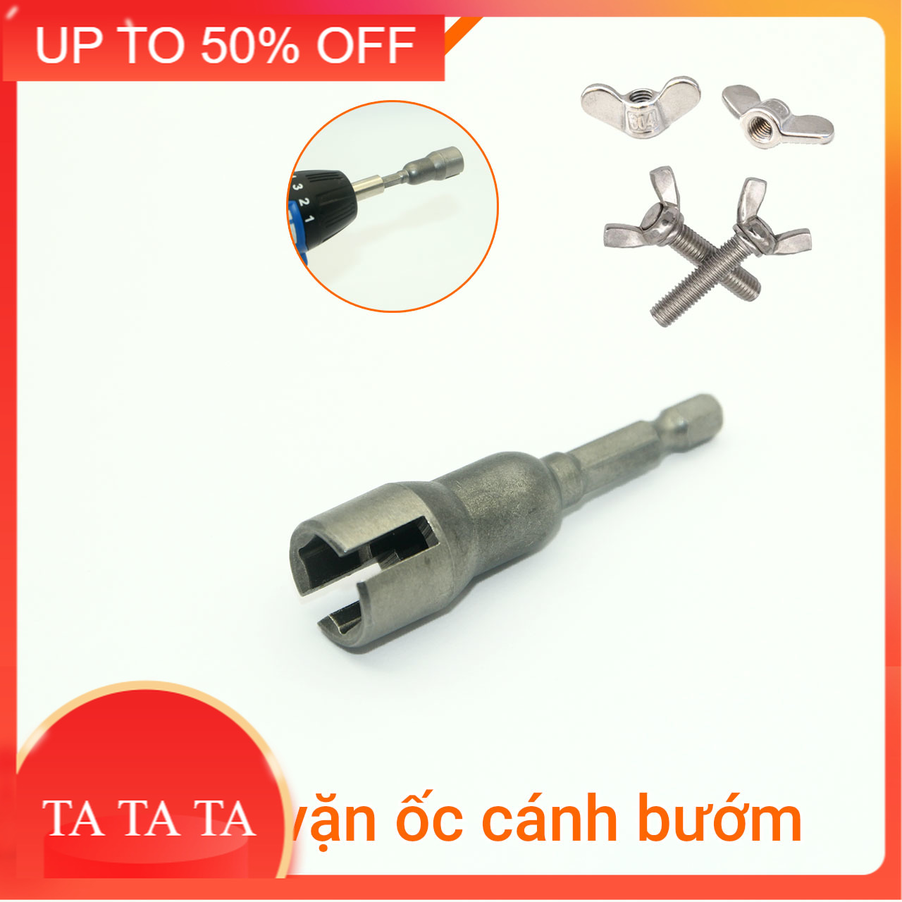 Khẩu vặn ốc cánh bướm chuôi lục