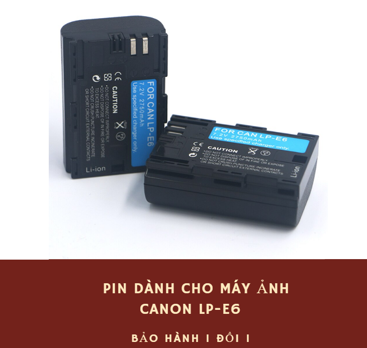 Pin dành cho máy ảnh canon lp-e6 2750mah - hàng chính hãng