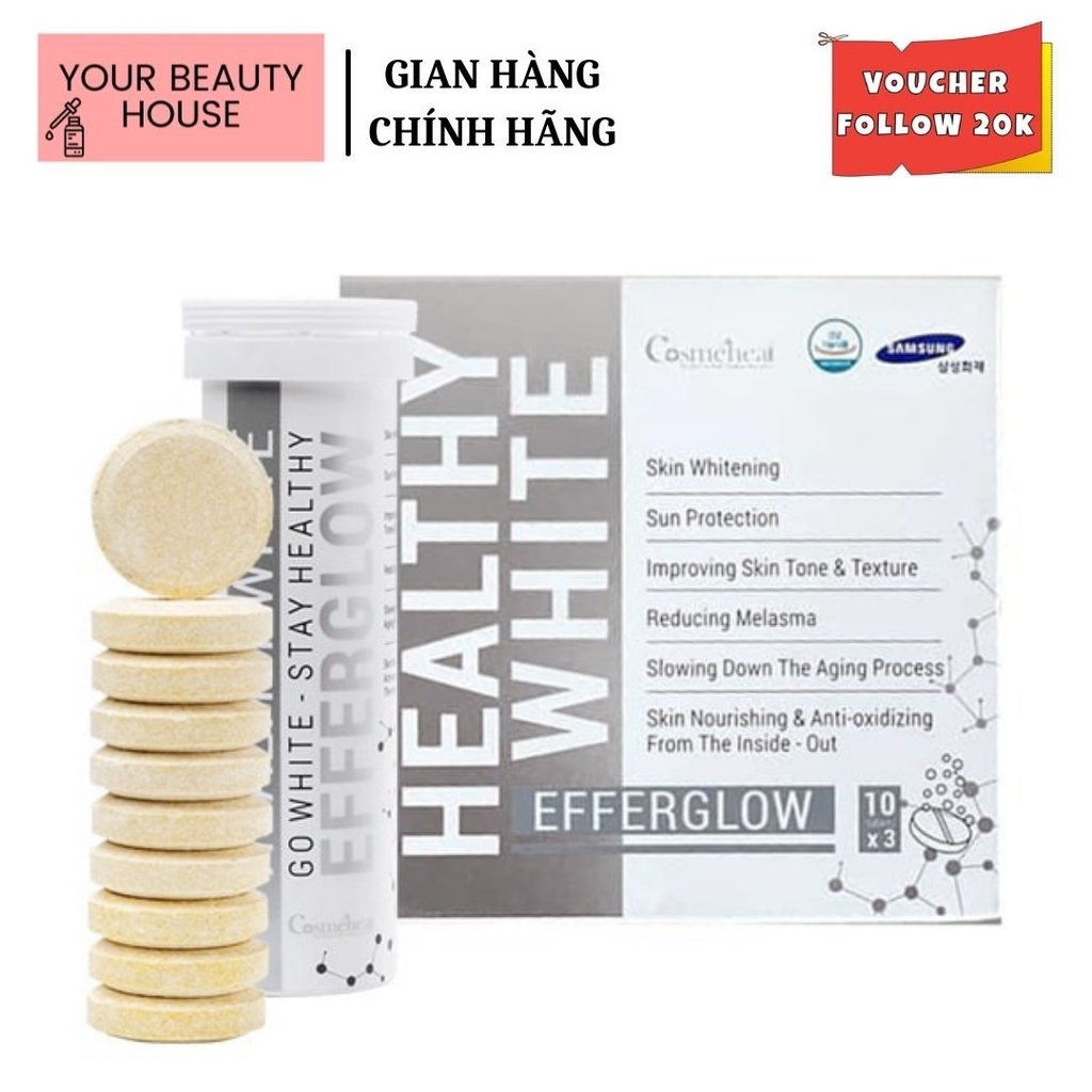 Viên Sủi Trăng Da HealthWhite Efferglow - Hàn Quốc