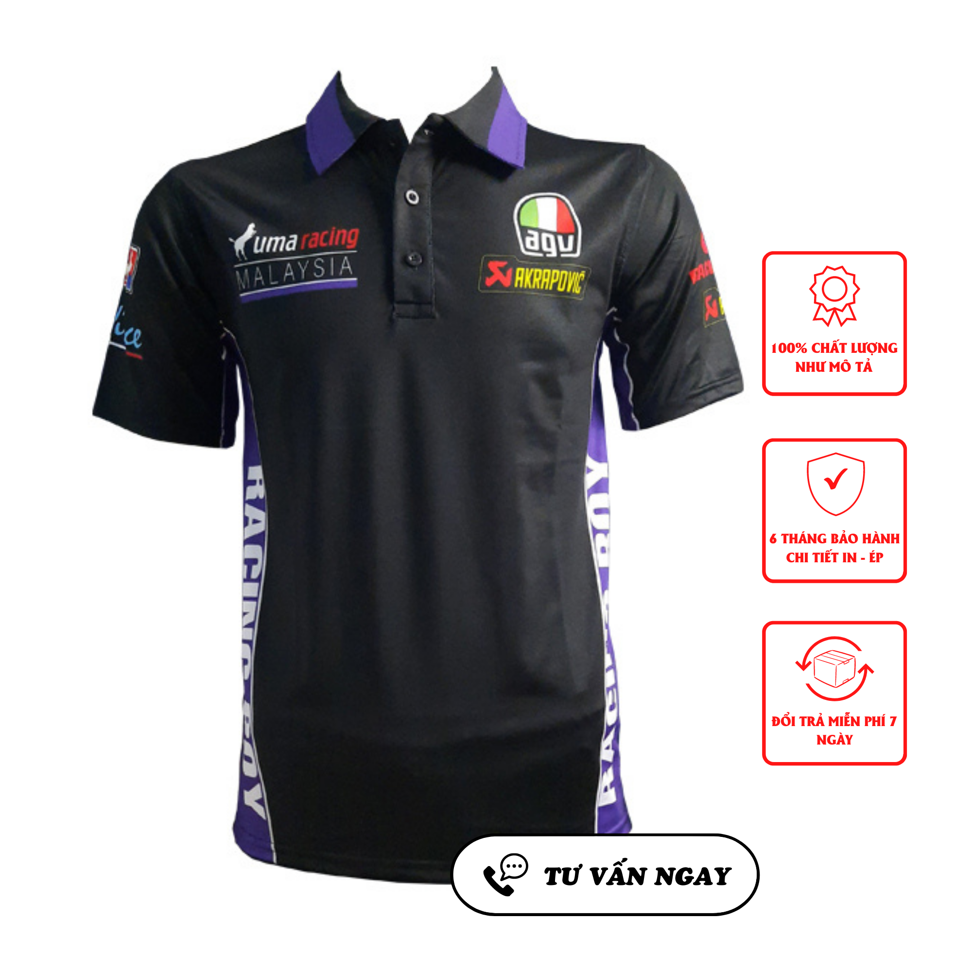 ÁO THUN XE MOTO CÓ CỔ HỌA TIẾT IN SẮC NÉT MẪU RACING BOY - AXUM2