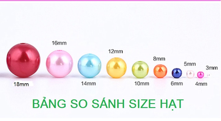 Hạt ngọc trai nhựa size 8mm mix màu
