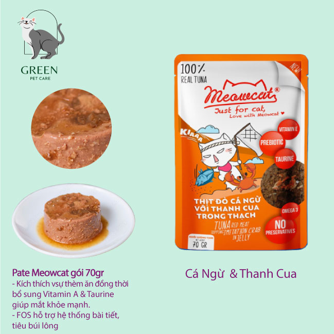 Pate Meowcat cho mèo đủ vị gói 70gr