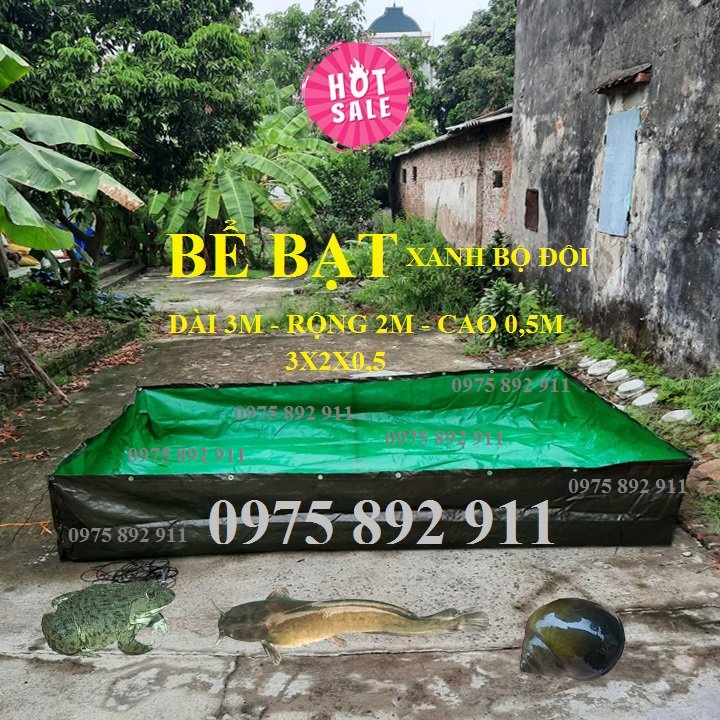 Bể bạt nuôi ốc ếch cá lươn - xanh bộ đội