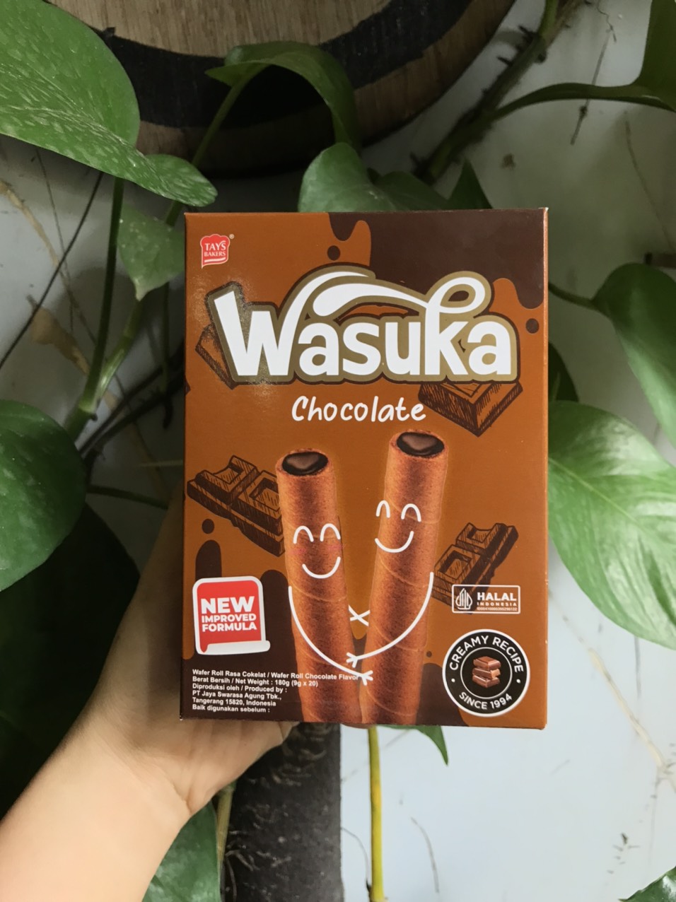 Bánh Quế Wasuka Premium Rolled Wafer Vị Sôcôla Chocolate (Hộp 180g)