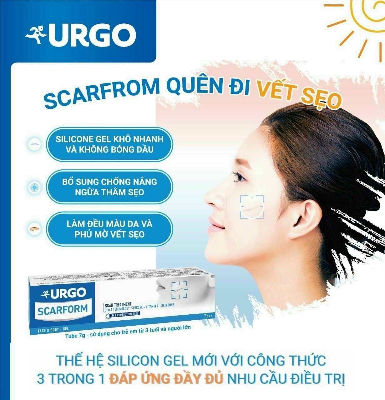 Gel xử lý sẹo - Urgo Scarform 7g