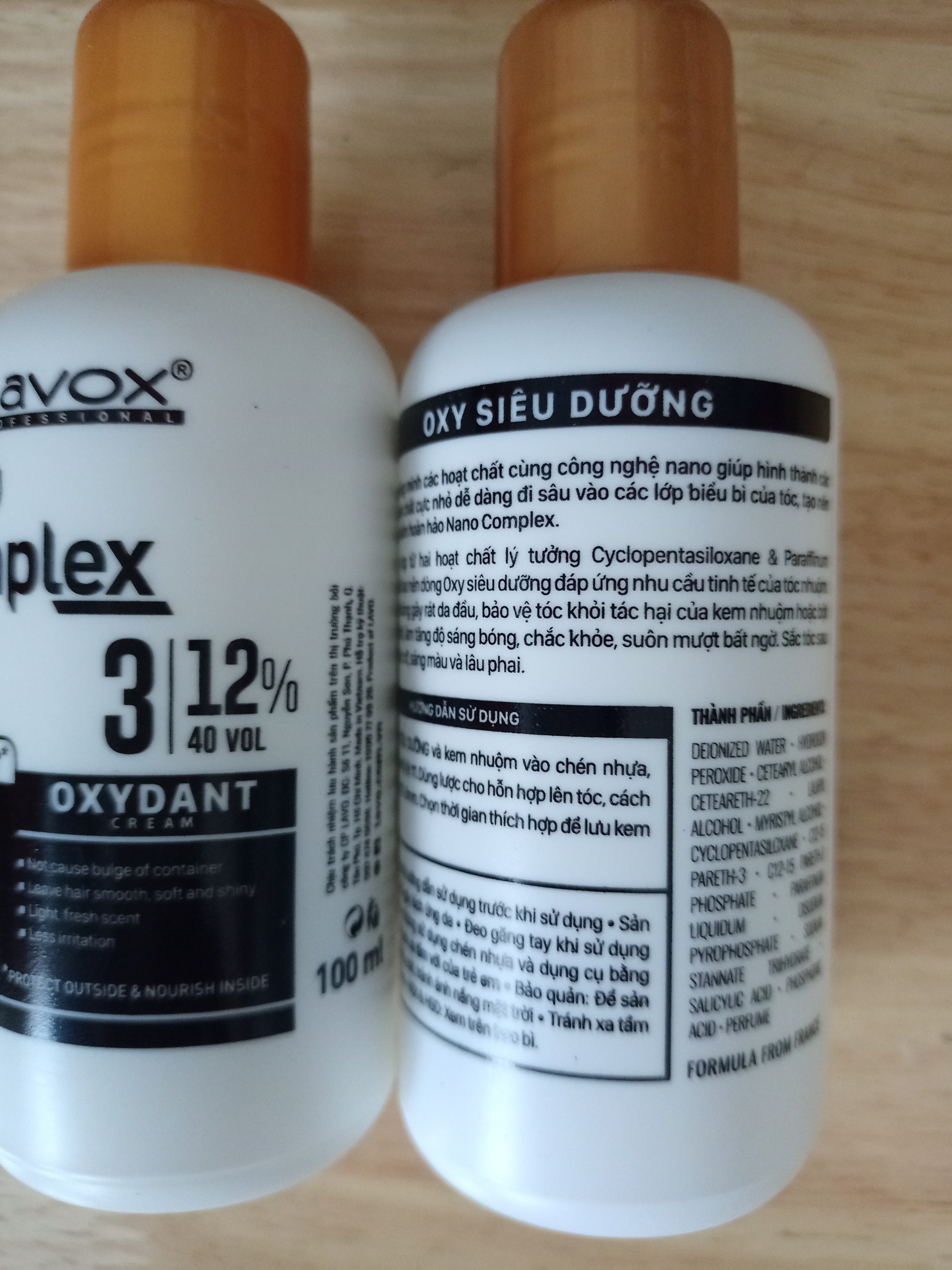 100ml Oxy dung dịch trợ nhuộm Nano Complex Lavox dành cho tóc 6% 9% 12%