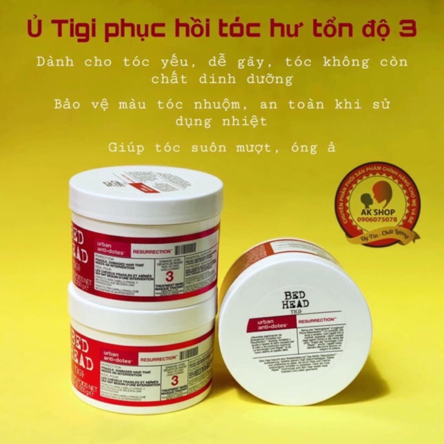 HẤP, Ủ TÓC MỀM MƯỢT PHỤC HỒI HƯ TỔN TIGI BED HEAD