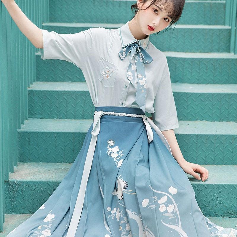✜▫ Bộ Hán Phục Cách Tân Màu gradient Thời Trang Mùa Hè Cho Nữ