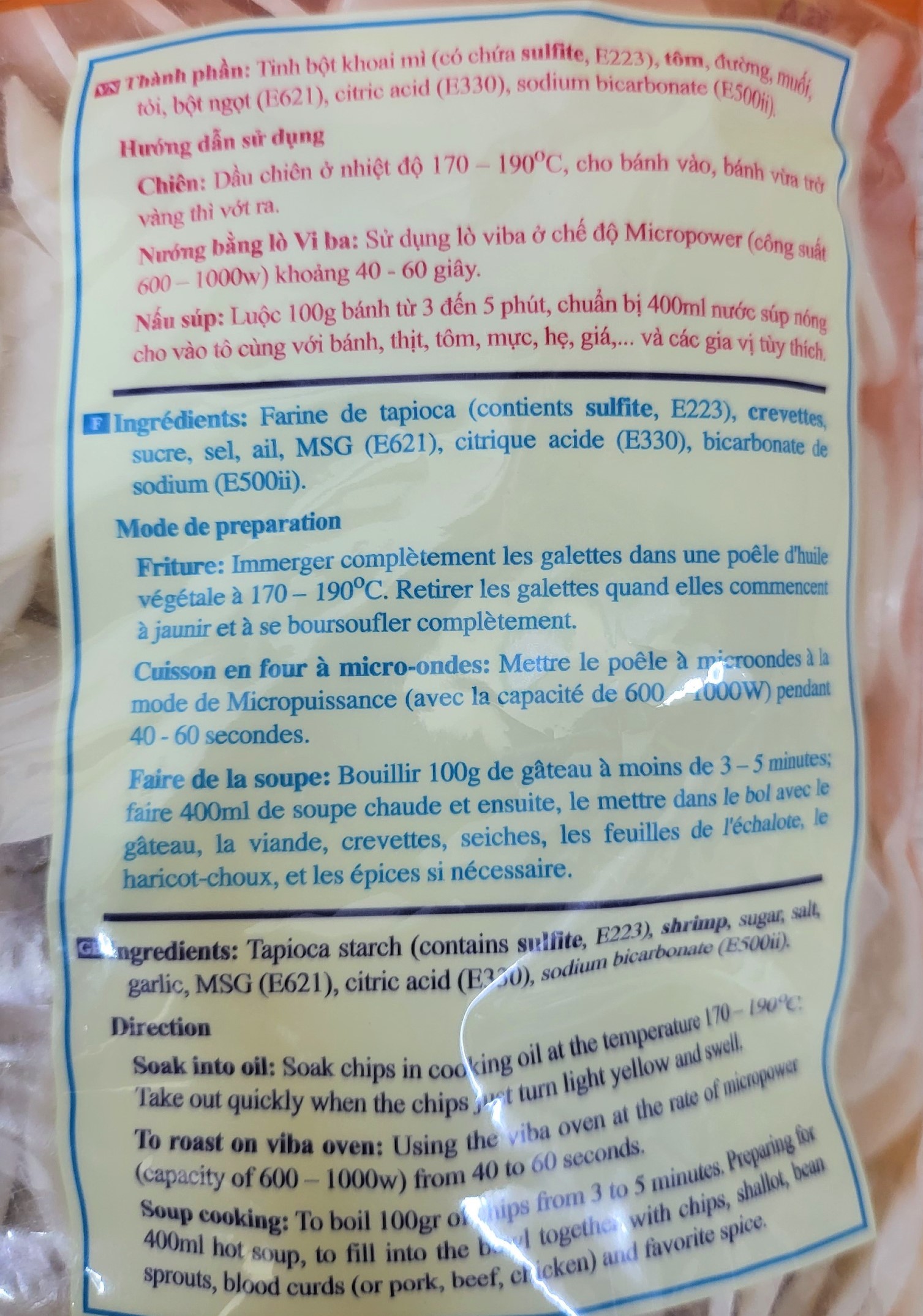 SA GIANG (Gói 1Kg) BÁNH PHỒNG TÔM Shrimp Chips