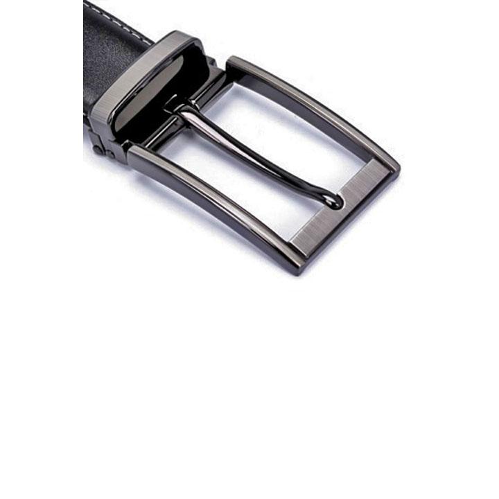 Thắt lưng nam da bò viền chỉ màu đen HK4129