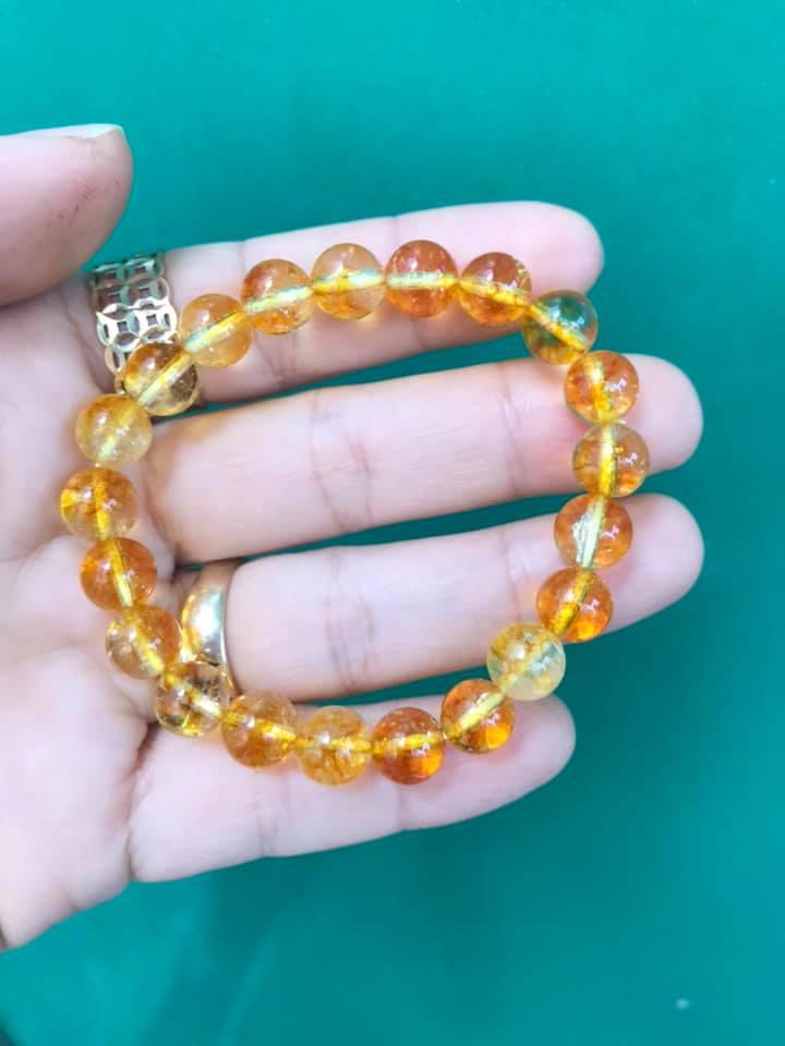 [HCM]VÒNG TAY THẠCH ANH ƯU LINH VÀNG 8LY