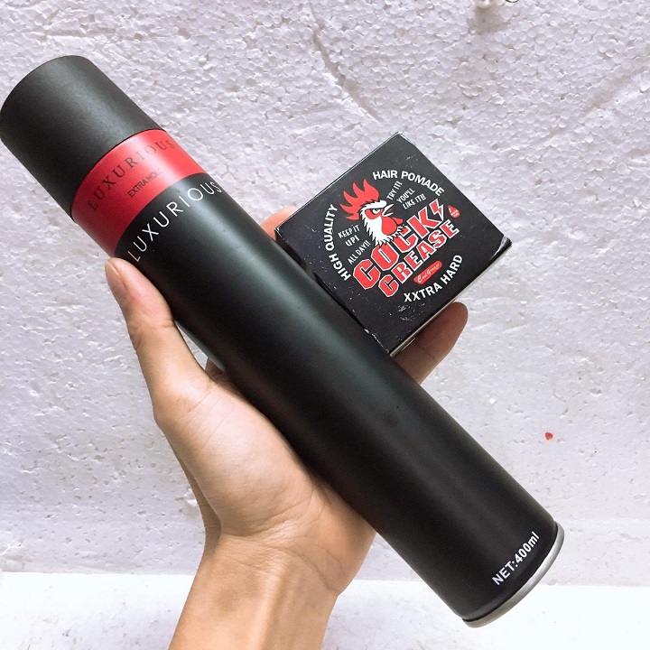 Combo Gôm Sáp Con Gà Cock Crease và Gôm Xịt Tóc