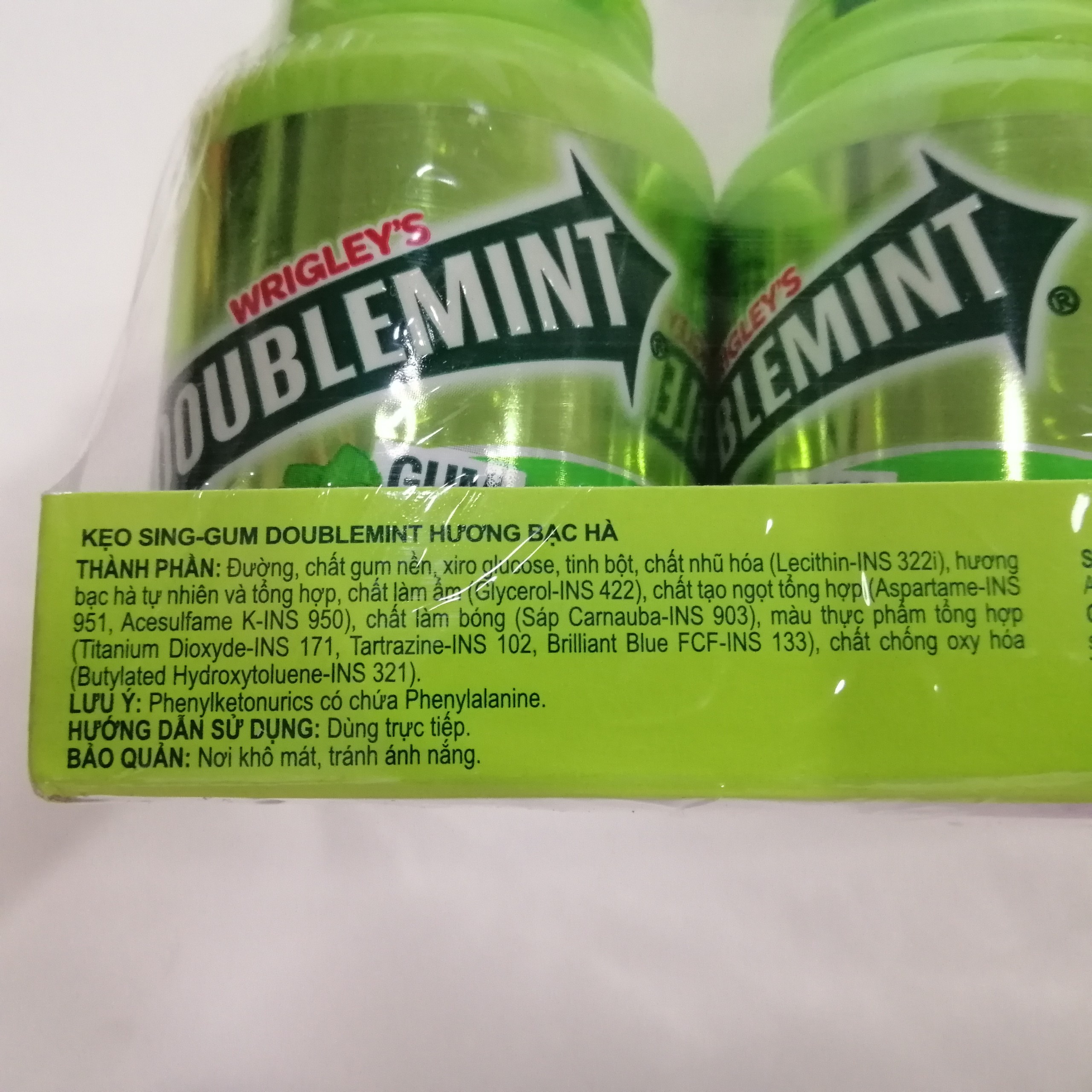Kẹo Sing-gum Doublemint Bạc Hà (Lọ 58.4g)