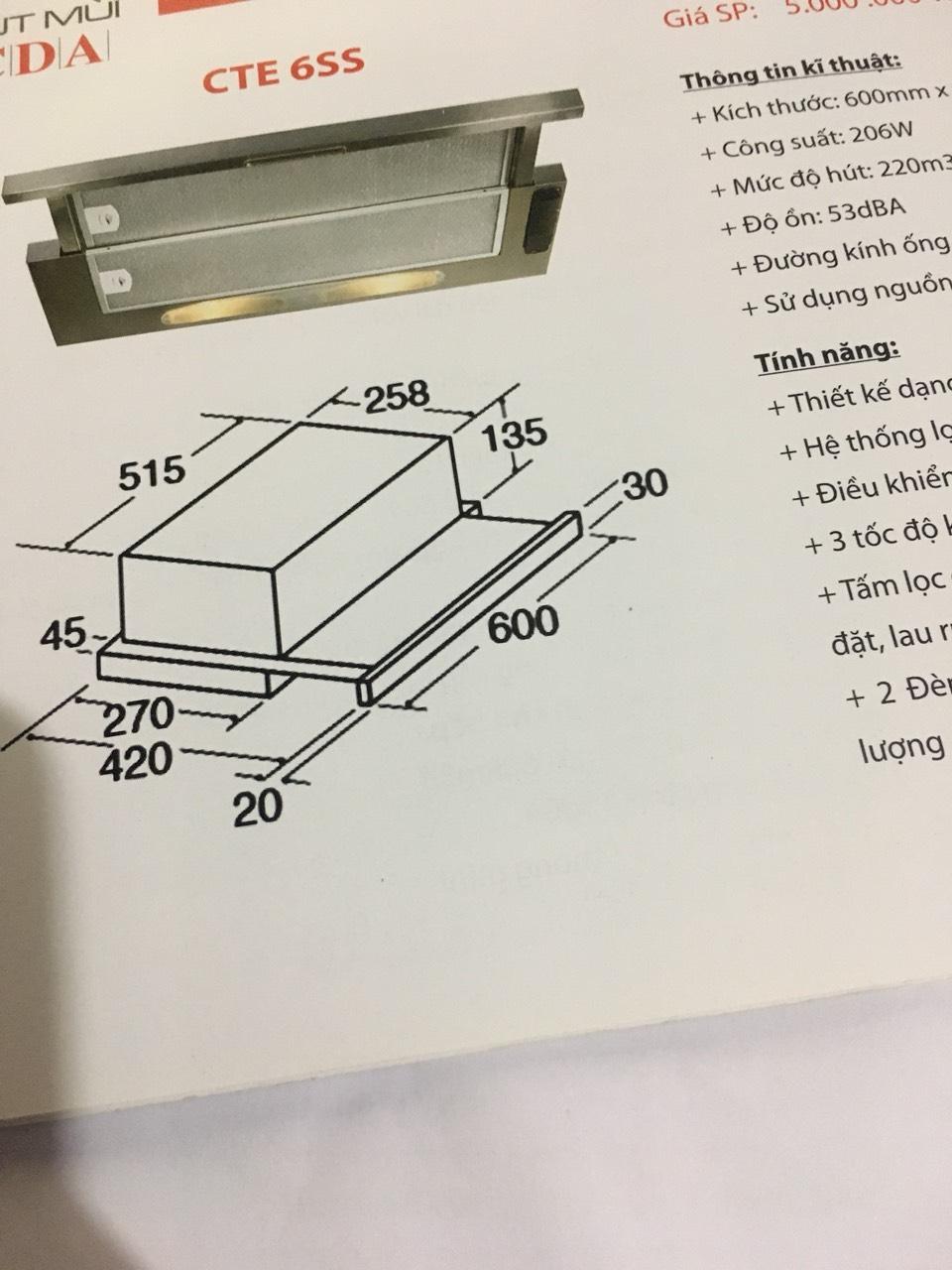 Máy Hút Mùi CDA CTE6SS-QUANG VINH