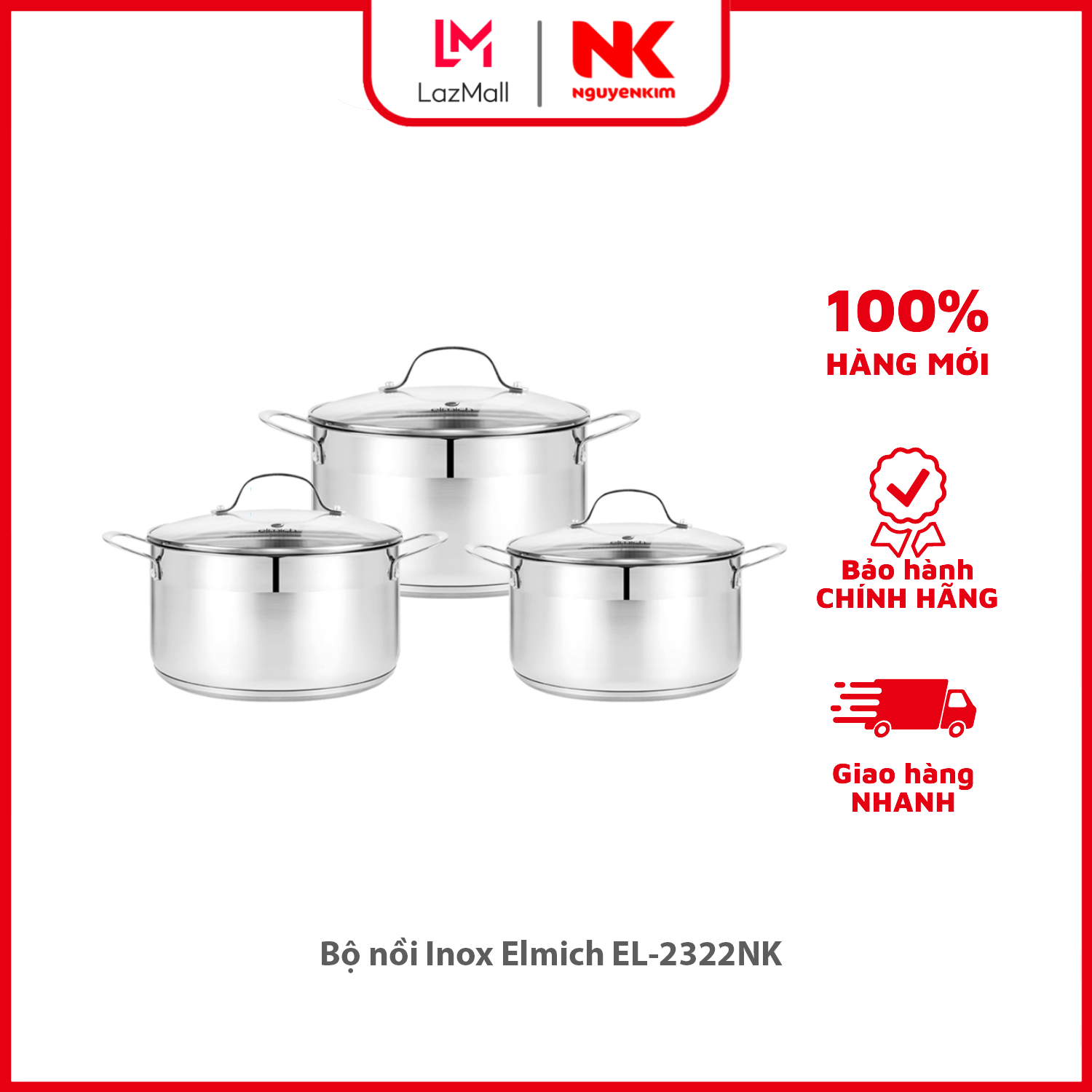 Bộ nồi inox elmich el-2322nk