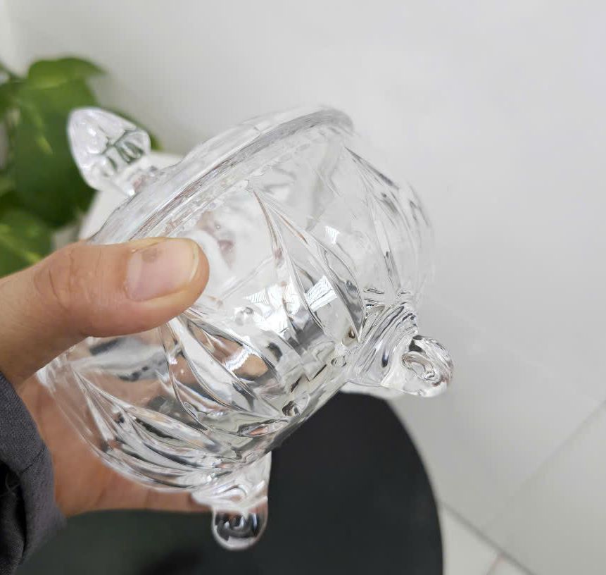 Combo of 3 Glass Jam Jars for Storing Melon Seed Jam during Tet with Beautiful Patterned Lids