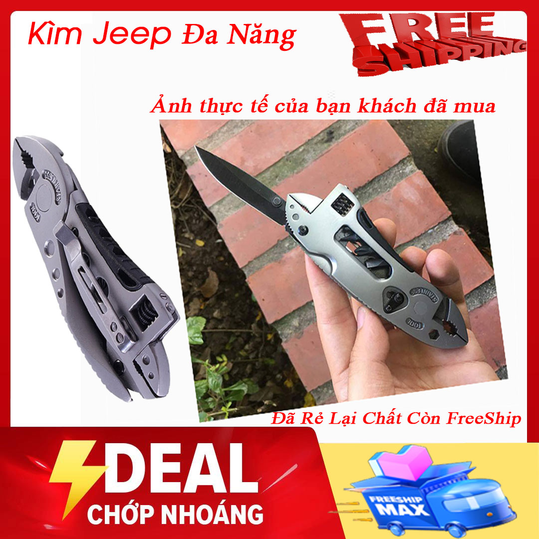 Kìm đa năng 13 chức năng Jeep™ Multi Function Pocket Pliers thép không rỉ, bảo hành uy tín, kìm đa năng Jeep, kìm đa năng 13 chức năng kết hợp cờ lê, mỏ lết, kìm đa năng ngoài trời